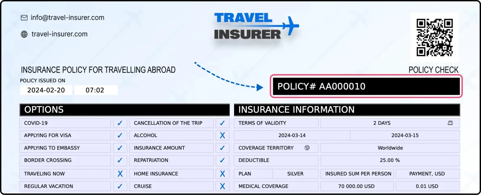 An example of finding an insurance number